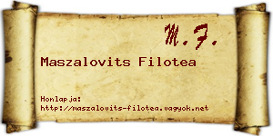 Maszalovits Filotea névjegykártya